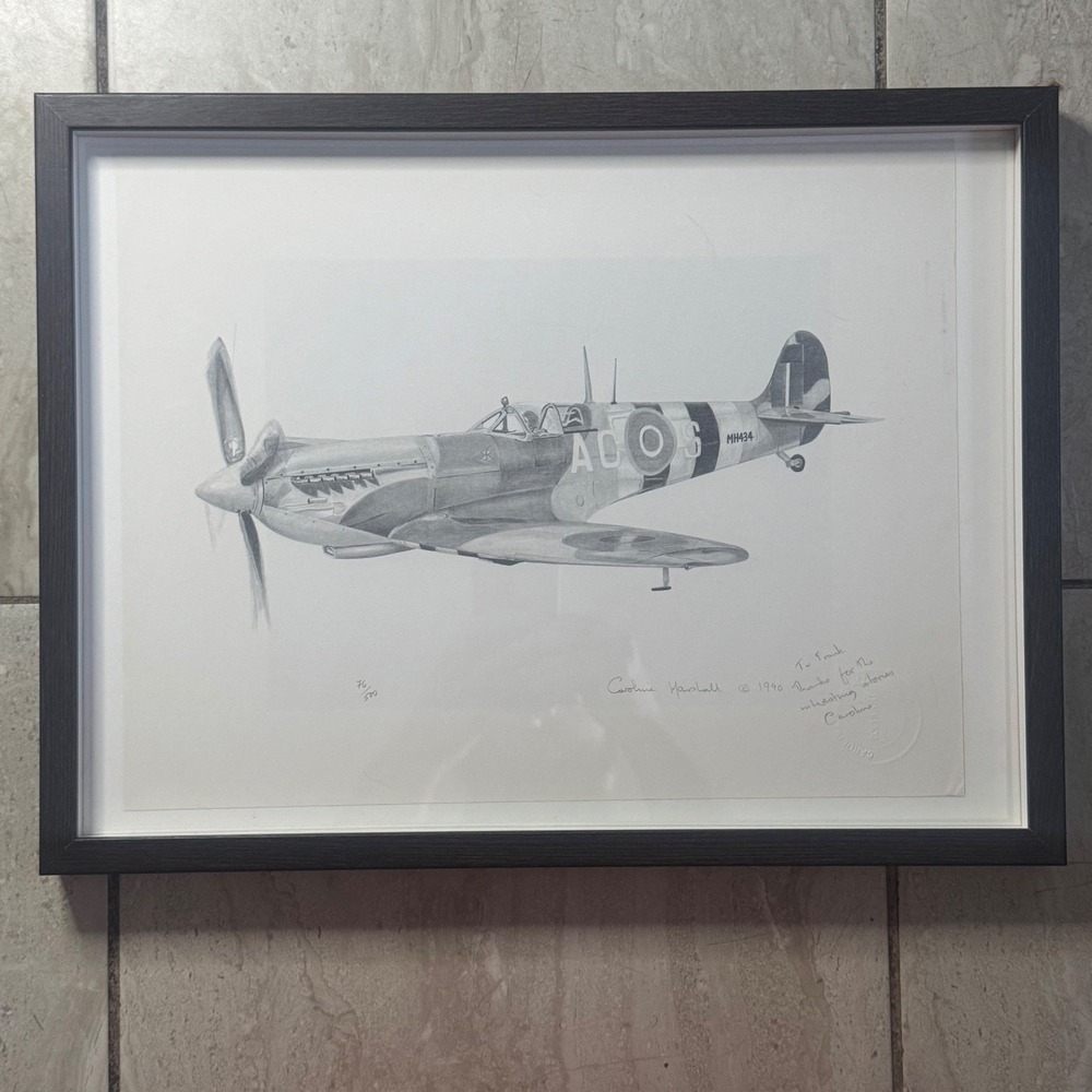 Caroline Marshall Signed Limited Edition WWII Aviation Prints Spitfire Lancaster